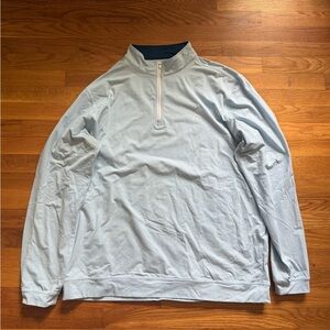 Rhoback Riva Stripe Performance Quarter Zip Men’s 2XL Blue White